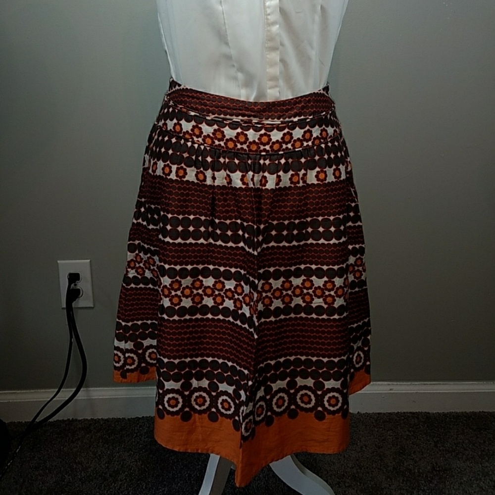 Orange midi skirt